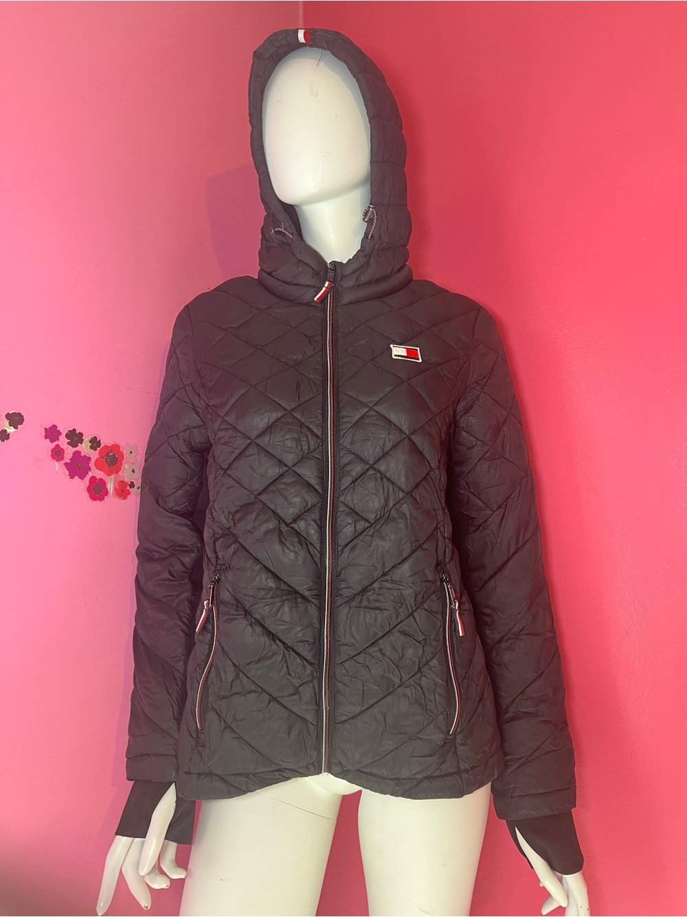 Tommy Hilfiger packable coat black size small